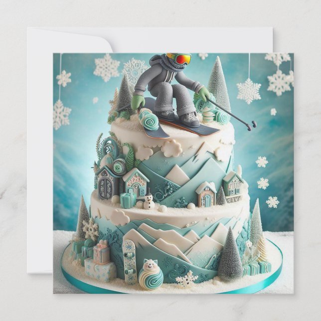 WINTER SKIDE THEMED BIRTHDAY CAKE INBJUDNINGAR (Framsida)