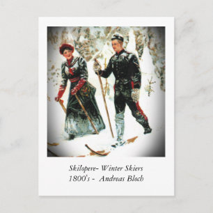 Winter Skiers Vykort