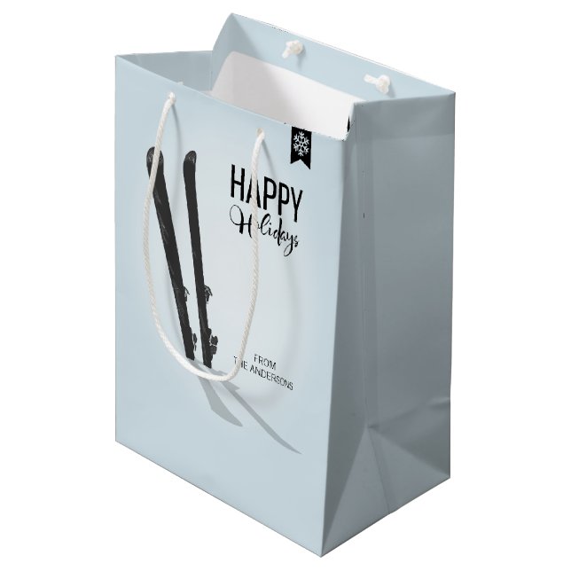 Winter Skiing Glad helg Gift Bag (Framsidan Vinklad)