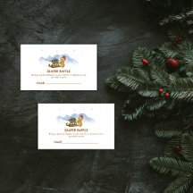 Winter Sleigh Bear Diaper Raffle Baby Shower