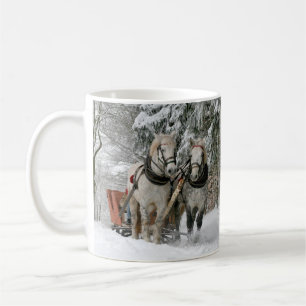 Winter Sleigh Ride Färgbild Kaffemugg