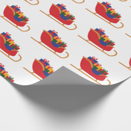 Winter Sleigh Ride jul Gift White Seamless Presentpapper