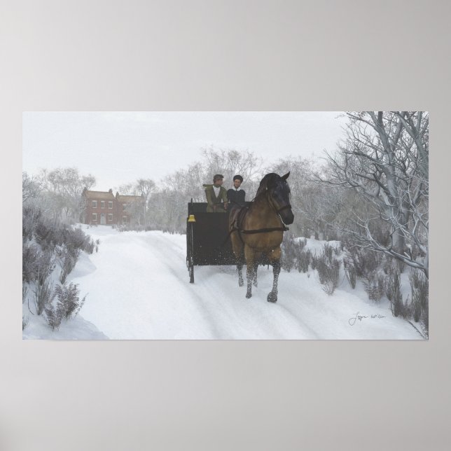Winter Sleigh Ride Print Poster (Framsidan)