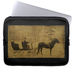 Winter Sleigh Ride-Project Bag Laptop Fodral