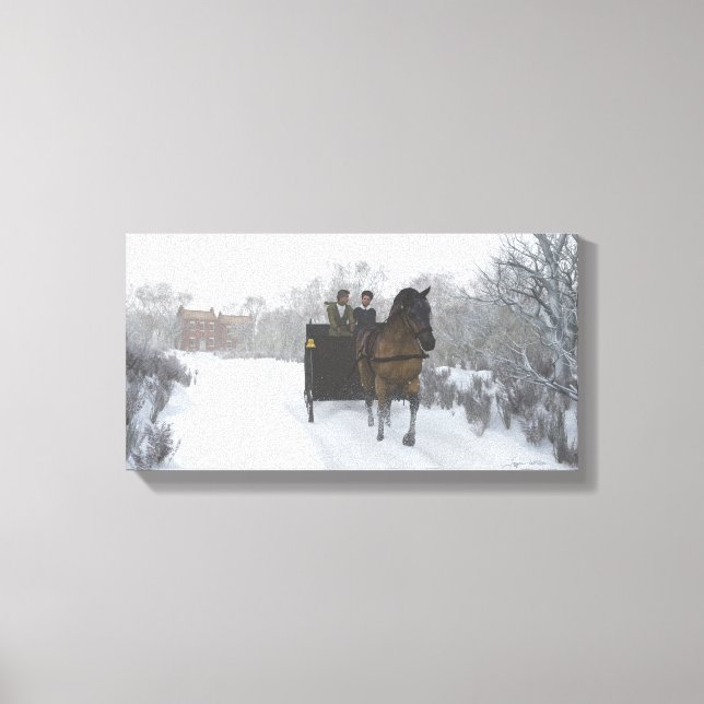 Winter Sleigh Ride Wrapped Canvas (Framsida)