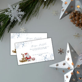 Winter Sleigh Santa Diaper Raffle Baby Shower Tilläggskort