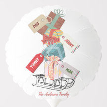 Winter Sleigh Snö-familjen Namn Modern jul