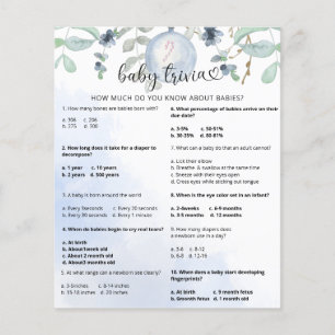 Winter Snö Baby Trivia Barnstödsspel