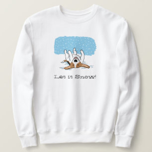 Winter Snö Beagle - Cute Låt det snöa Hund Helgdag Lång Ärmad Tröja