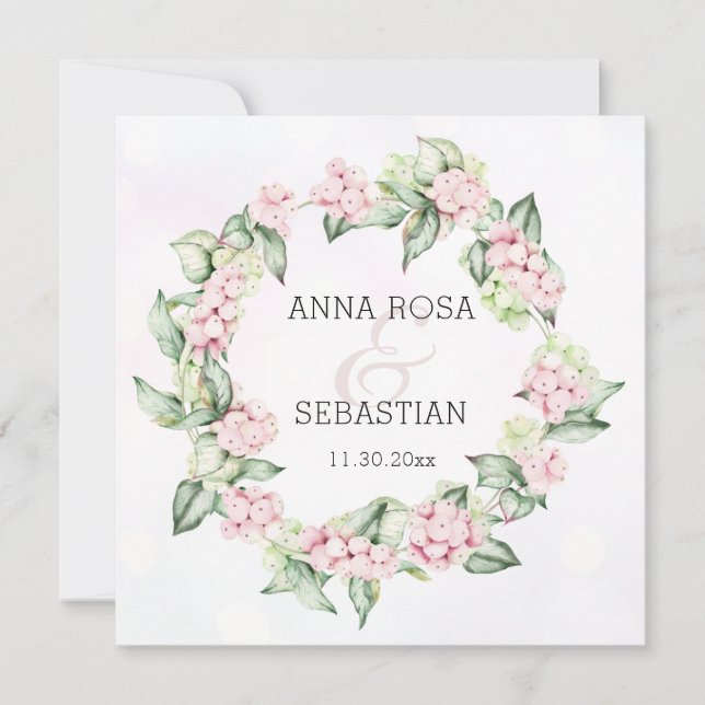 *~* Winter Snö Berry AR12 QR OSA Boho Bröllop Inbjudningar (Framsida)