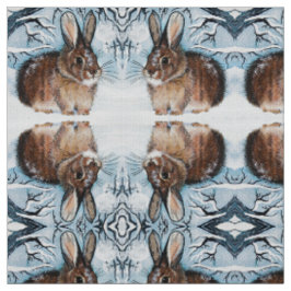 Winter Snö Bunny Fabric Tyg