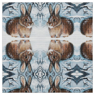 Winter Snö Bunny Fabric Tyg