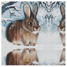 Winter Snö Bunny Fabric Tyg