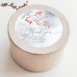 Winter snö damsty Blue Berry Tack Runt Klistermärke