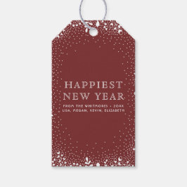 Winter Snö Dots Glad helg Presentetikett