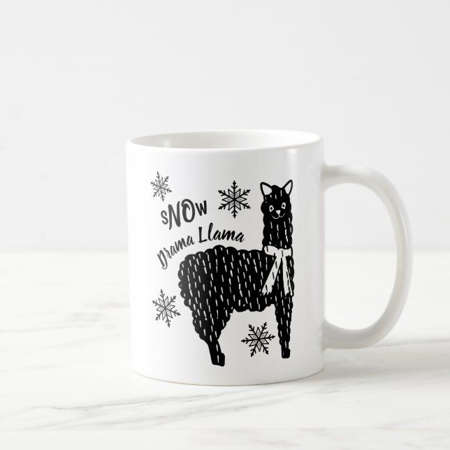 Winter Snö Funny Drama Llama Kaffemugg (Höger)