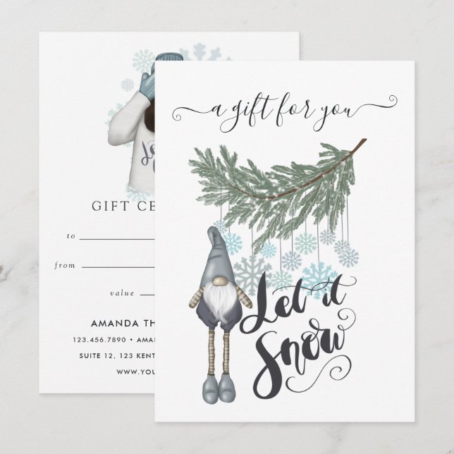 Winter Snö Gift-certifikat (Fram/baksida)