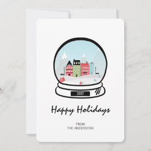 Winter Snö Globe Helgdag Card Julkort