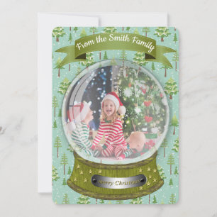 Winter Snö Globe Helgdag Card Meddelande