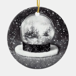 Winter Snö Globe Julgransprydnad Keramik