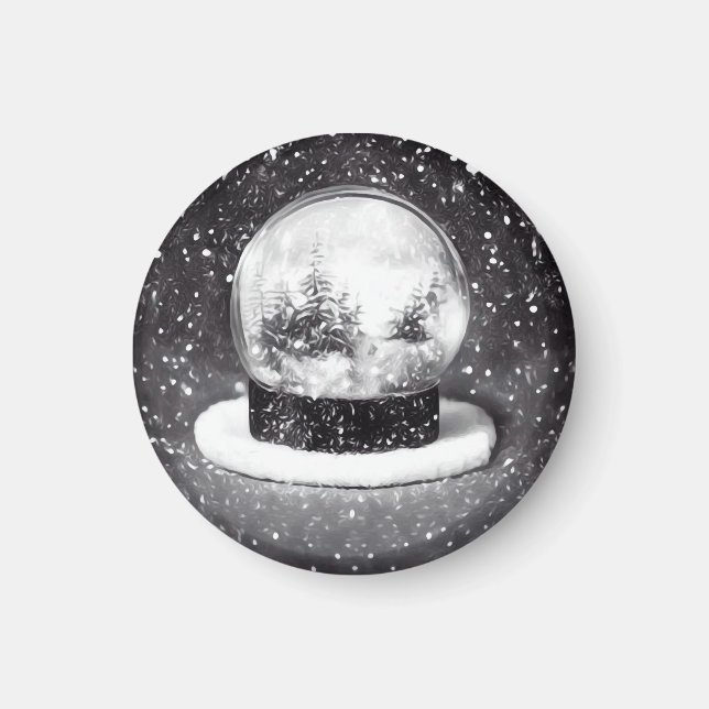 Winter Snö Globe Magnet (Framsidan)