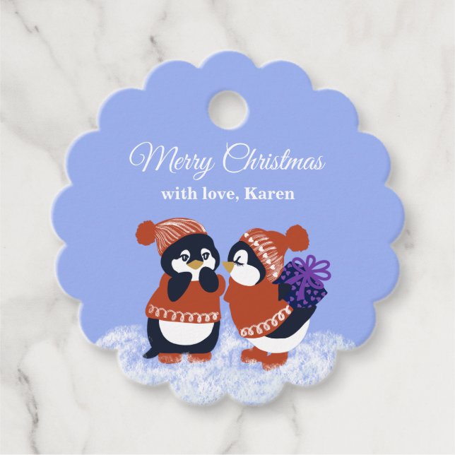 Winter Snö God jul Gåvor Etiketter (Framsida)