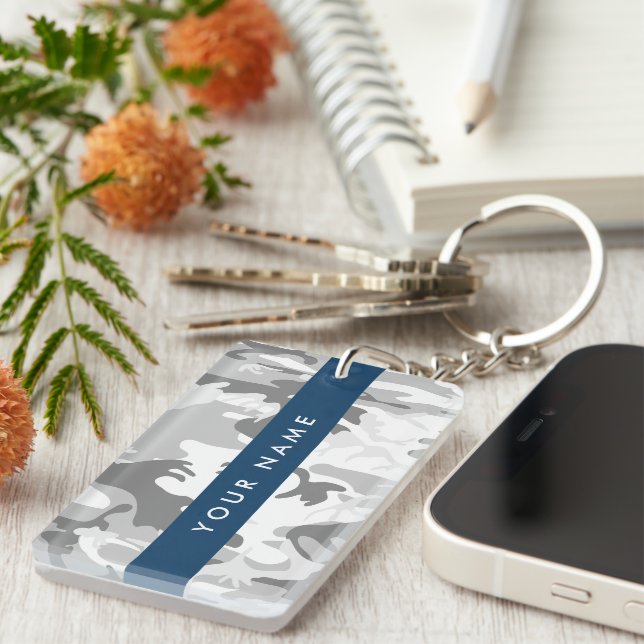 Winter Snö Grått Camouflage Ditt namn anpassar dit (Högra Framsidan)