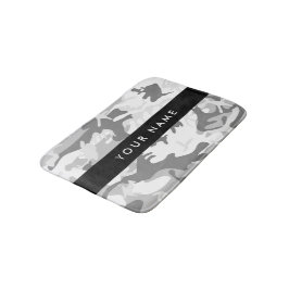 Winter Snö Grått Camouflage Ditt namn anpassar dit Badrumsmatta