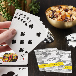 Winter Snö Grått Camouflage Ditt namn anpassar dit Casinokort