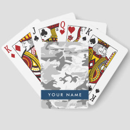 Winter Snö Grått Camouflage Ditt namn anpassar dit Casinokort