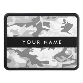 Winter Snö Grått Camouflage Ditt namn anpassar dit Dragkroksskydd