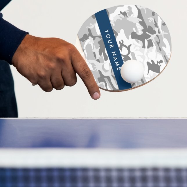 Winter Snö Grått Camouflage Ditt namn anpassar dit Pingisracket (Insitu)