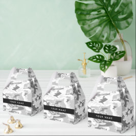 Winter Snö Grått Camouflage Ditt namn anpassar dit Presentaskar