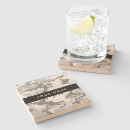 Winter Snö Grått Camouflage Ditt namn anpassar dit Stenunderlägg