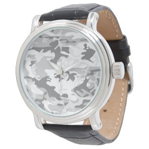 Winter Snö Grått Camouflage, militär, armé Armbandsur