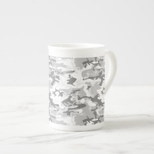 Winter Snö Grått Camouflage, militär, armé Benporslin Mugg