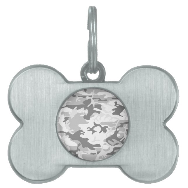 Winter Snö Grått Camouflage, militär, armé ID-bricka Husdjur (Framsidan)