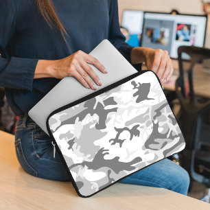 Winter Snö Grått Camouflage, militär, armé Laptop Fodral