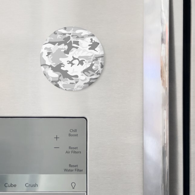 Winter Snö Grått Camouflage, militär, armé Magnet (In Situ (Fridge))