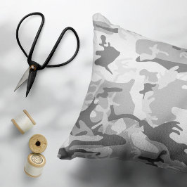 Winter Snö Grått Camouflage, militär, armé Prydnadskudde