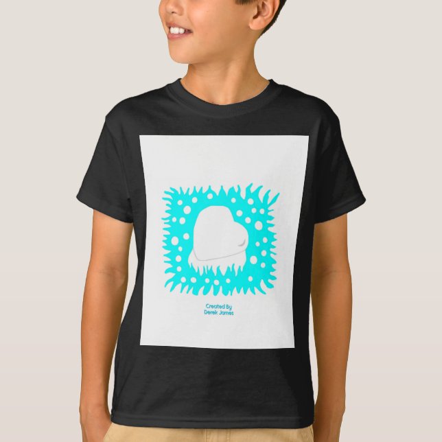 Winter Snö Heart Boys Black Basic T Shirt (Framsida)