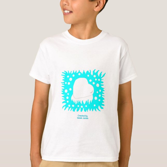 Winter Snö Heart Boys White Basic T Shirt (Framsida)