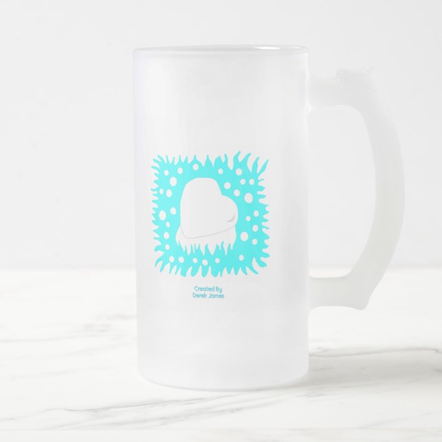 Winter Snö Heart Large Frosted Glass Mugg (Höger)