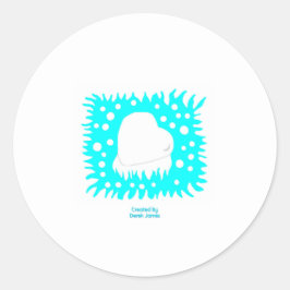 Winter Snö Heart Round Sticker Runt Klistermärke