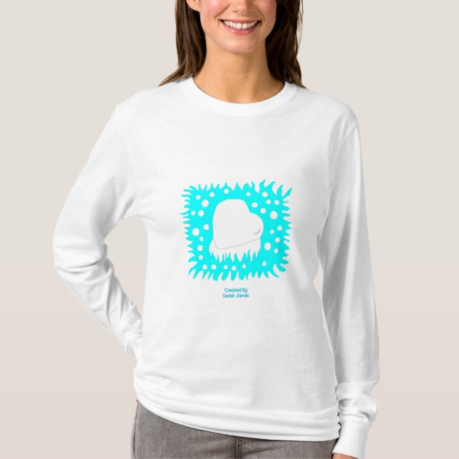 Winter Snö Heart Women's Långärmad Shirt T Shirt (Framsida)