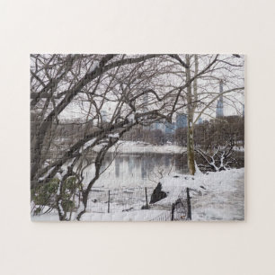 Winter Snö i Central Park New York City NYC Pussel