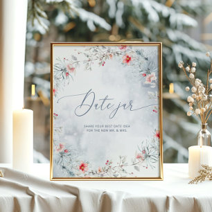 Winter Snö i Kärlek Datum burk möhippa-spel Poster