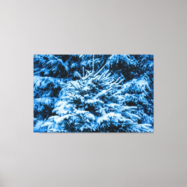 Winter Snö Julgran Canvastryck (Framsida)