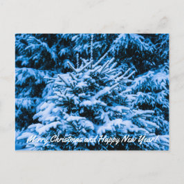 Winter Snö Julgran Helg Vykort