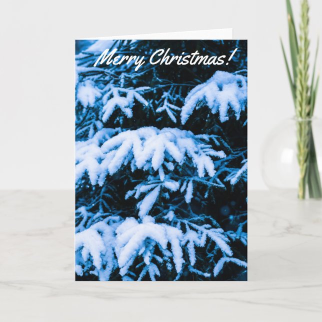 Winter Snö Julgran Helgkort (Framsida)